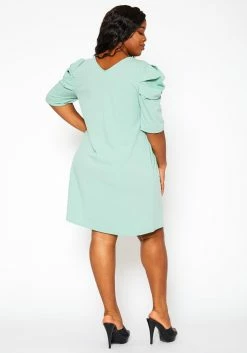 Plus Size Ruffle Short Sleeve Dress -Asoph Sales Shop 2021144 004 3
