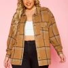 Plus Size Wool Flannel Jacket
