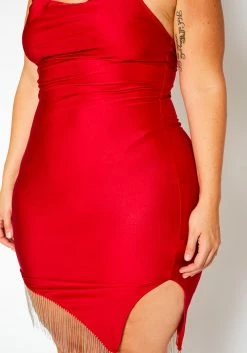 Plus Size Tassel Hem Bodycon Mini Dress -Asoph Sales Shop 2021177 001 5