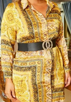 Plus Size Brocade Pattern Collar Shirt Mini Dress 9 Plus Size Brocade Pattern Collar Shirt Mini Dress -Asoph Sales Shop 2021189 001 4