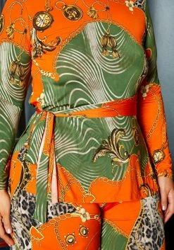 Plus Size Multi Pattern Long Sleeve Top & Pants Set -Asoph Sales Shop 2021190 001 4