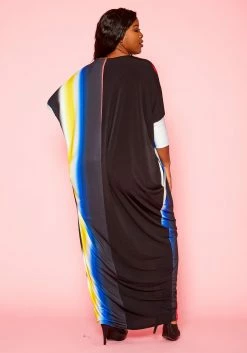 Plus Size Gradient Pattern Splice Flare Maxi Dress 9 Plus Size Gradient Pattern Splice Flare Maxi Dress -Asoph Sales Shop 2021274 001 4