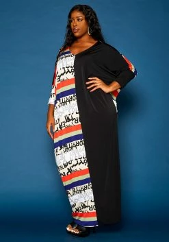 Plus Size Multi Pattern Splice Flare Maxi Dress -Asoph Sales Shop 2021275 001 4