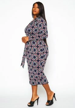 Plus Size Abstract Pattern Bodycon Midi Dress -Asoph Sales Shop 2021293 001 2