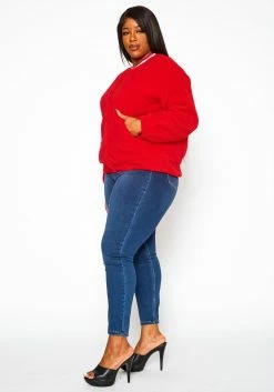 Plus Size Faux Fur Varsity Jacket 9 Plus Size Faux Fur Varsity Jacket -Asoph Sales Shop 2021302 002 3