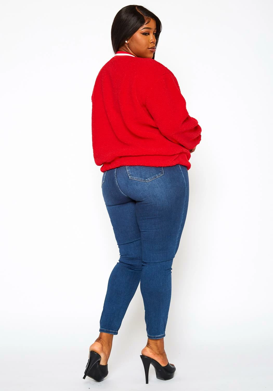 Plus Size Faux Fur Varsity Jacket 5 Plus Size Faux Fur Varsity Jacket - Image 5