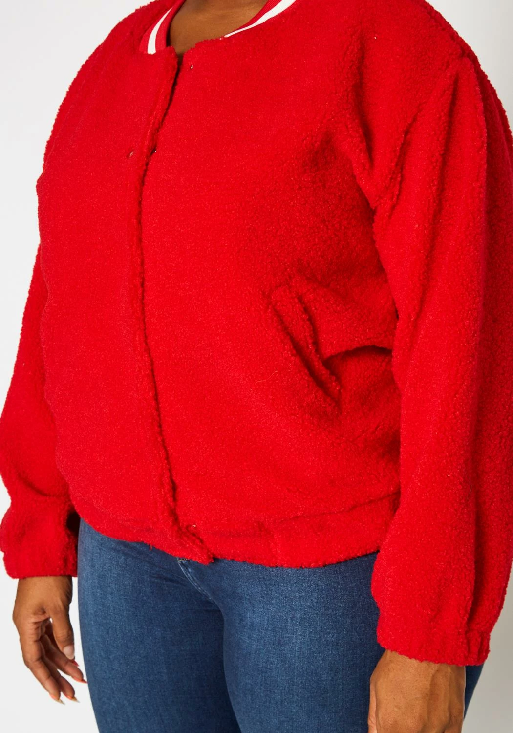 Plus Size Faux Fur Varsity Jacket 6 Plus Size Faux Fur Varsity Jacket - Image 6