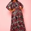 Plus Size Fuchsia Leopard Print Fit & Flare Maxi Dress