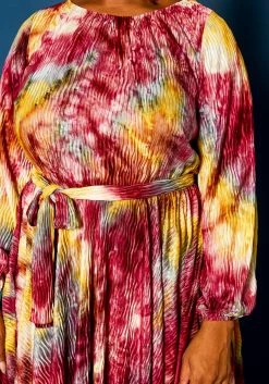 Plus Size Tie Dye Fit & Flare Pleated Dress -Asoph Sales Shop 2021308 001 5