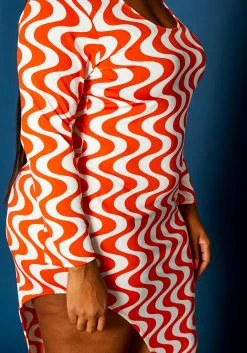 Plus Size Geometric Pattern High Low Maxi Dress -Asoph Sales Shop 2021311 001 4