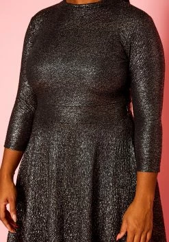Plus Size Metallic Shimmer Fit & Flare Dress -Asoph Sales Shop 2021313 001 5
