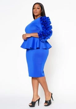 Plus Size Ruffle Hem Peplum Dress 9 Plus Size Ruffle Hem Peplum Dress -Asoph Sales Shop 2021315 008 2