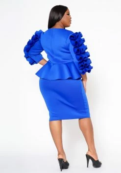 Plus Size Ruffle Hem Peplum Dress 10 Plus Size Ruffle Hem Peplum Dress -Asoph Sales Shop 2021315 008 3