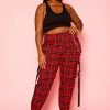 Plus Size Tartan Plaid Cargo Pants