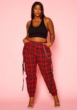 Plus Size Tartan Plaid Cargo Pants -Asoph Sales Shop 2021321 001 2
