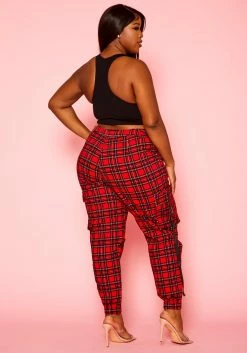 Plus Size Tartan Plaid Cargo Pants -Asoph Sales Shop 2021321 001 4