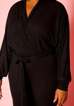 Plus Size Shimmer Long Sleeve Flare Jumpsuit -Asoph Sales Shop 2021323 001 4