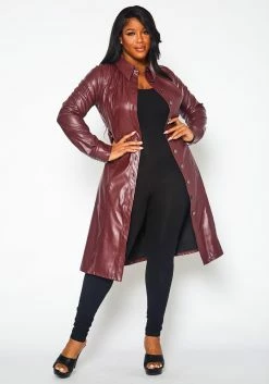 Plus Size Faux Leather Button Front Dress -Asoph Sales Shop 2021330 002 3