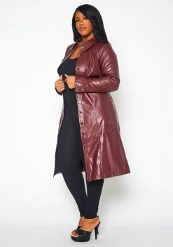 Plus Size Faux Leather Button Front Dress -Asoph Sales Shop 2021330 002 5