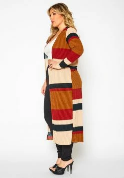 Plus Size Color Block Duster Cardigan -Asoph Sales Shop 2021334 001 3