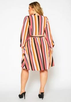 Colorful Mock Neck Fit & Flare Dress -Asoph Sales Shop 2021339 001 3