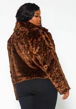 Plus Size Faux Fur Leopard Jacket -Asoph Sales Shop 2021343 001 6