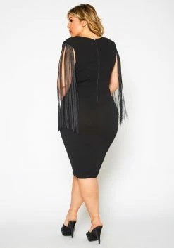 Plus Size Fringe Sleeve Midi Dress 12 Plus Size Fringe Sleeve Midi Dress -Asoph Sales Shop 2021346 001 4