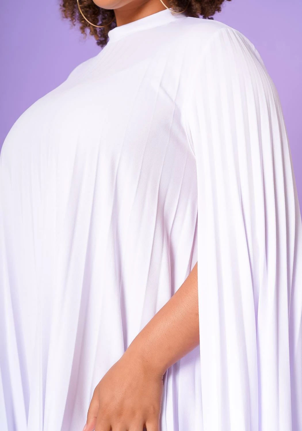 Plus Size Pleated Cape Sleeve Dress 6 Plus Size Pleated Cape Sleeve Dress - Image 6