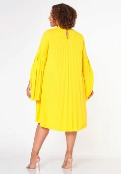 Plus Size Pleated Cape Sleeve Dress 8 Plus Size Pleated Cape Sleeve Dress -Asoph Sales Shop 2021351 005 4