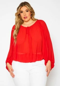 Plus Size Chiffon Dolman Sleeve Blouse -Asoph Sales Shop 2021354 002 2