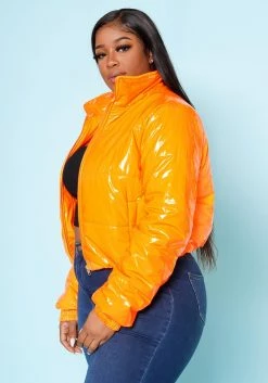 Plus Size PU Leather Puffer Jacket -Asoph Sales Shop 2021355 003 2