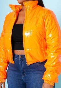 Plus Size PU Leather Puffer Jacket -Asoph Sales Shop 2021355 003 5