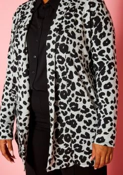 Plus Size Animal Print Open Front Cardigan -Asoph Sales Shop 2021357 001 5