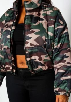 Plus Size Camo Print High Neck Puffer Jacket -Asoph Sales Shop 2021362 001 6