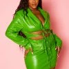 Plus Size Faux Leather Cut Out Bodycon Dress