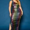 Plus Size Rainbow Chrome Maxi Dress