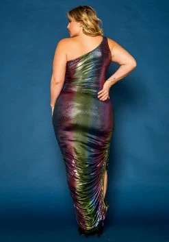 Plus Size Rainbow Chrome Maxi Dress -Asoph Sales Shop 2021365 001 5