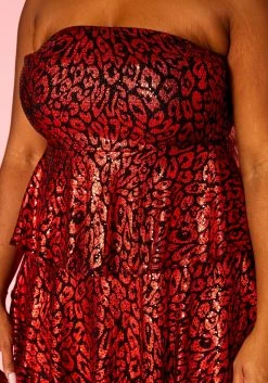 Plus Size Metallic Leopard Print Ruffle Flare Dress -Asoph Sales Shop 2021369 001 5