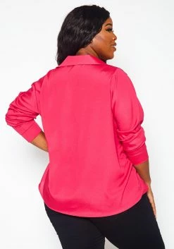 Plus Size Solid Collar Neck Shirt -Asoph Sales Shop 2021374 003 5