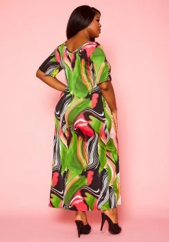 Plus Size Abstract Print Maxi Dress -Asoph Sales Shop 2021397 001 3