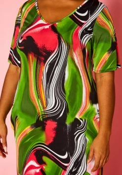Plus Size Abstract Print Maxi Dress -Asoph Sales Shop 2021397 001 4
