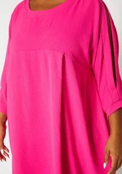 Plus Size Solid Short Sleeve Tunic Dress -Asoph Sales Shop 2021409 002 1