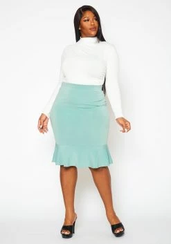 Plus Size Flare Pencil Skirt