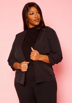 Plus Size Open Front Fitted Blazer 8 Plus Size Open Front Fitted Blazer -Asoph Sales Shop 2021416 001 1