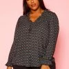Plus Size Oriental Pattern Blouse