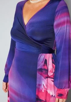 Plus Size Rose Gradient Print Fit & Flare Maxi Dress -Asoph Sales Shop 2022397 001 5