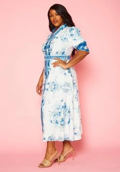 Plus Size Oriental Floral Print Maxi Dress -Asoph Sales Shop 2022402 001 3