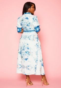 Plus Size Oriental Floral Print Maxi Dress -Asoph Sales Shop 2022402 001 4