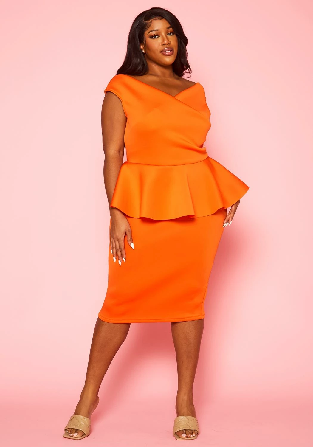 Plus Size Sleeveless V Neck Peplum Dress 1 Plus Size Sleeveless V Neck Peplum Dress