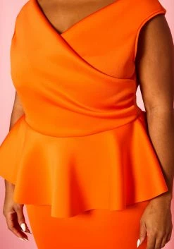 Plus Size Sleeveless V Neck Peplum Dress 11 Plus Size Sleeveless V Neck Peplum Dress -Asoph Sales Shop 2022411 002 5